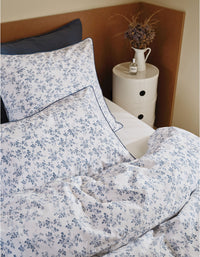 Taies d'oreiller Bonsoirs x Innocence en percale de coton - Campagne Bleue