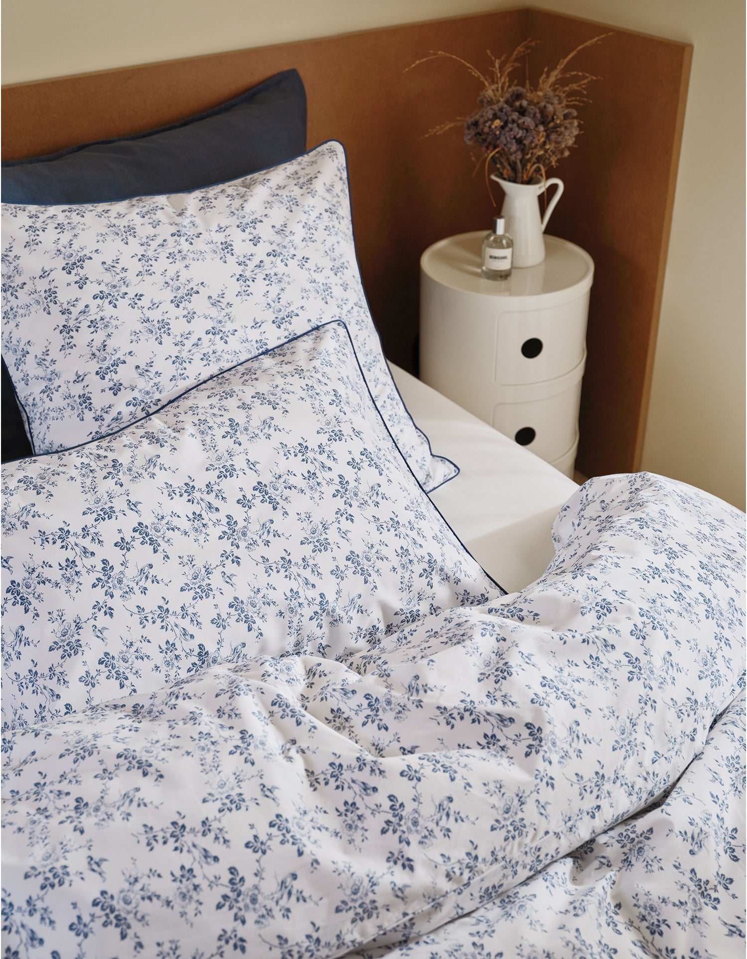 Housse de couette Bonsoirs x Innocence en percale de coton - Campagne Bleue