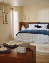 Taies d'oreiller Bonsoirs x Innocence en percale de coton - Campagne Bleue
