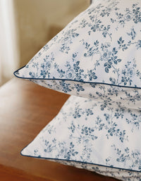 Housse de couette Bonsoirs x Innocence en percale de coton - Campagne Bleue