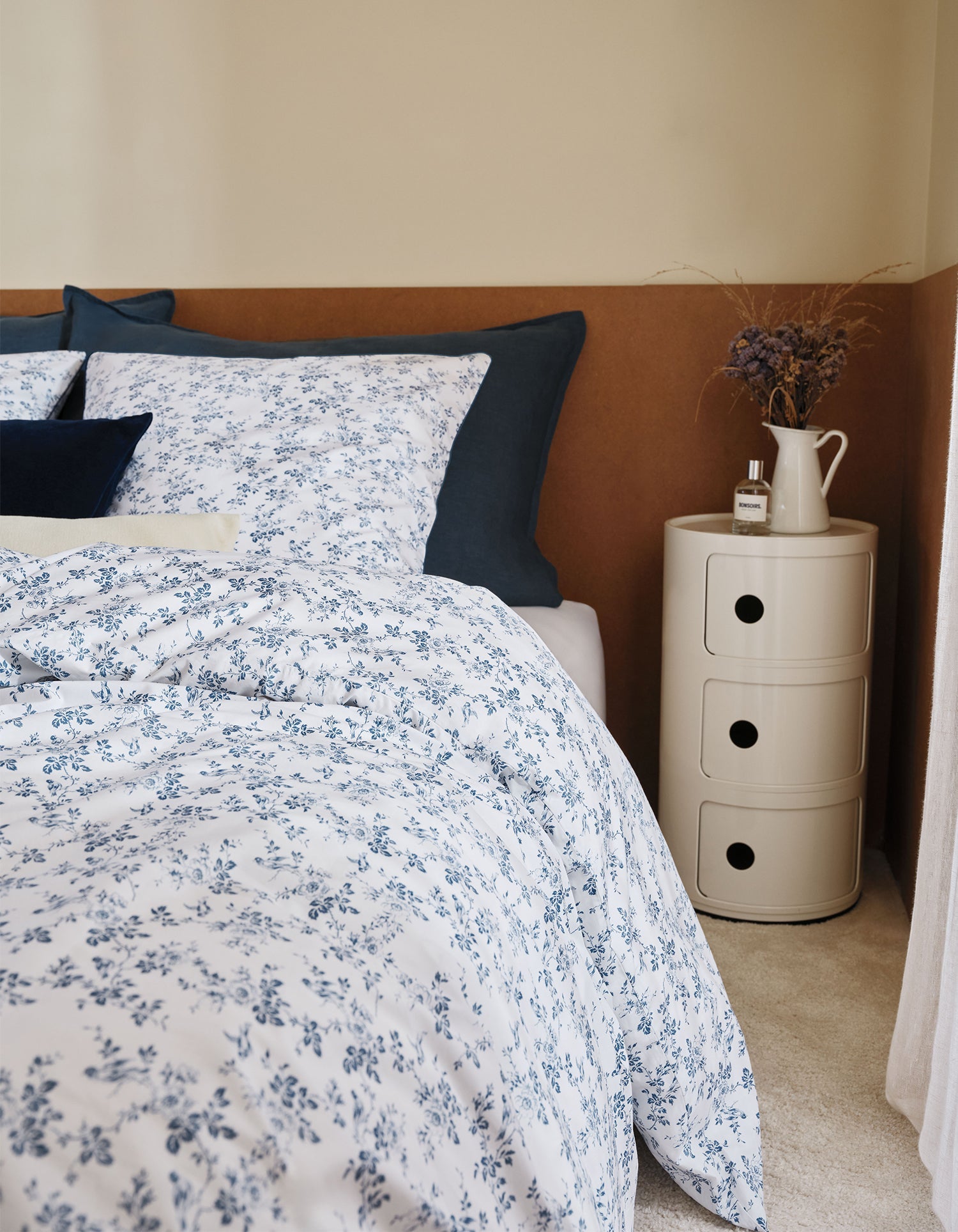 Taies d'oreiller Bonsoirs x Innocence en percale de coton - Campagne Bleue