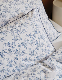 Taies d'oreiller Bonsoirs x Innocence en percale de coton - Campagne Bleue