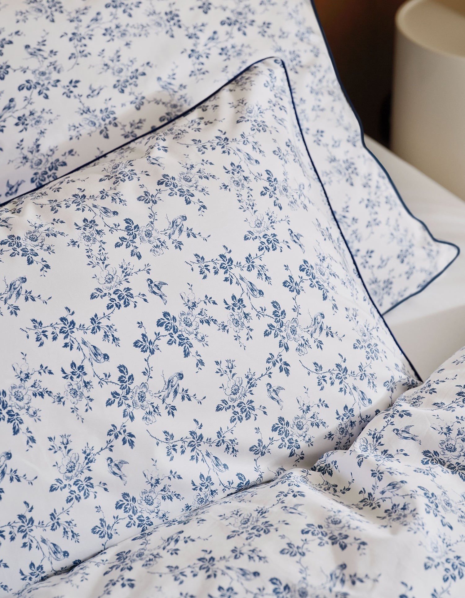 Taies d'oreiller Bonsoirs x Innocence en percale de coton - Campagne Bleue