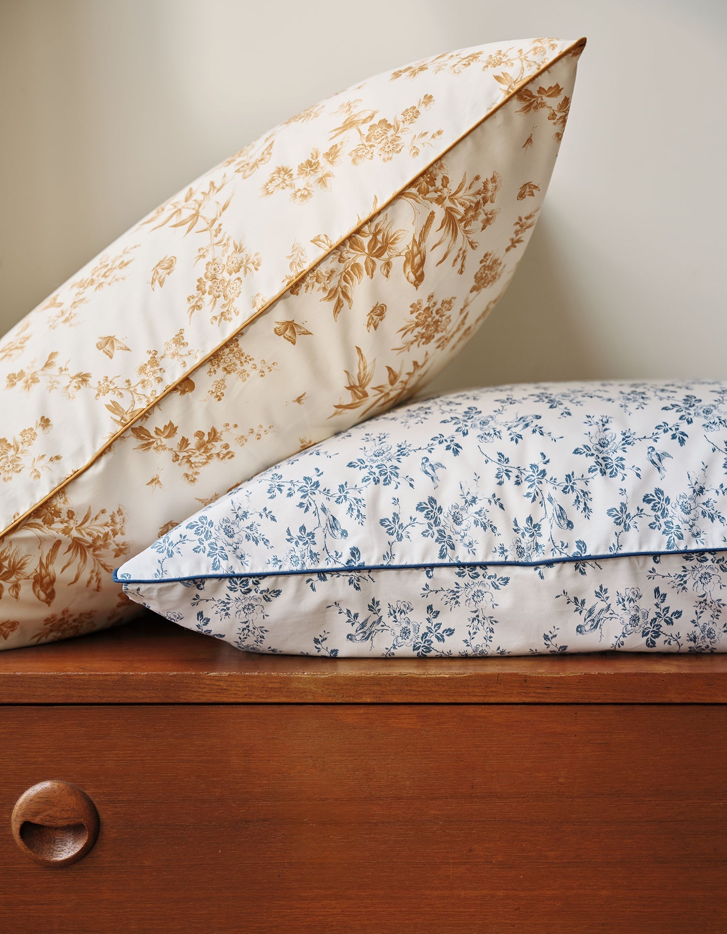 Taies d'oreiller Bonsoirs x Innocence en percale de coton - Campagne Bleue