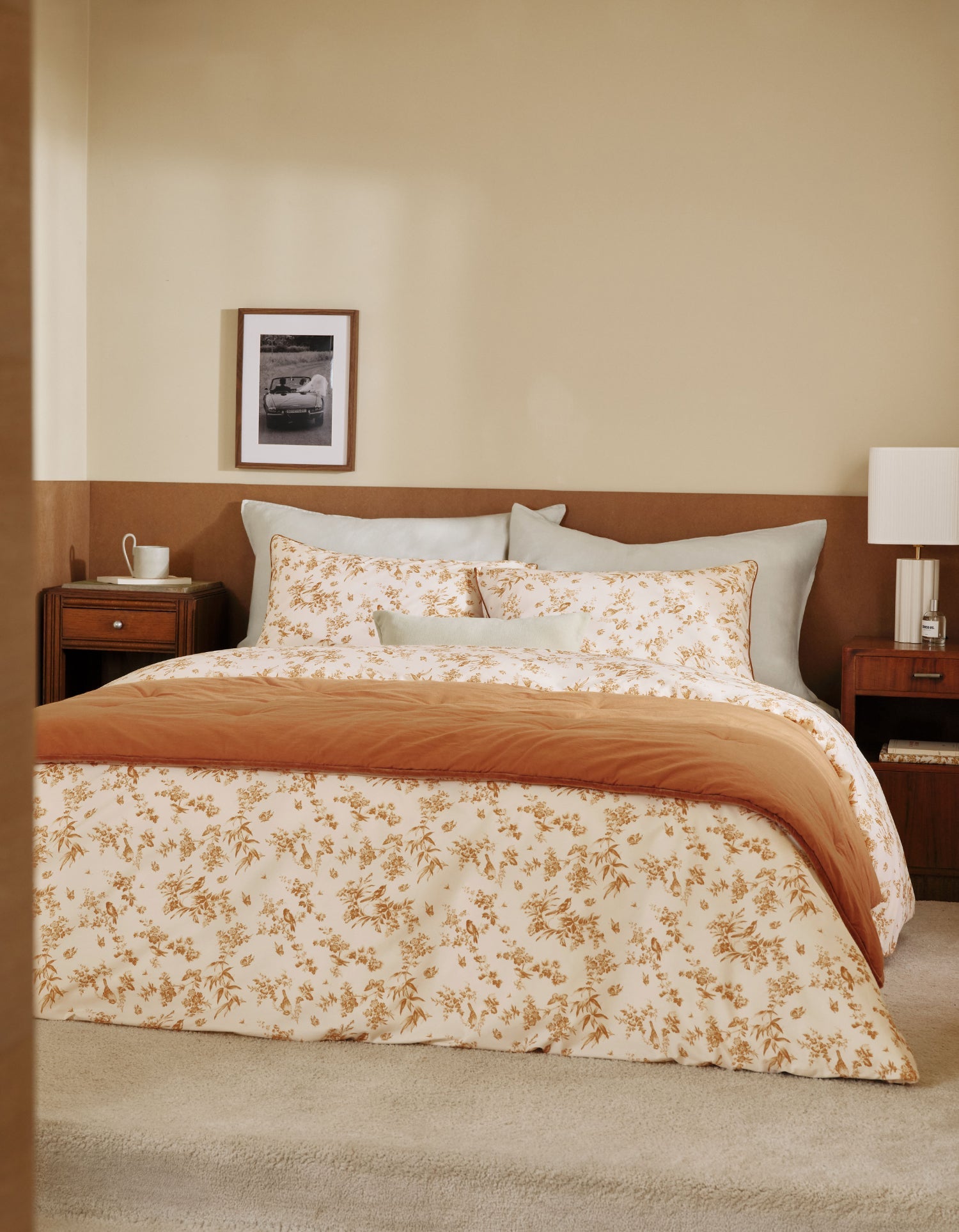 Duvet Cover Bonsoirs x Innocence in cotton percale - Paradis Doré
