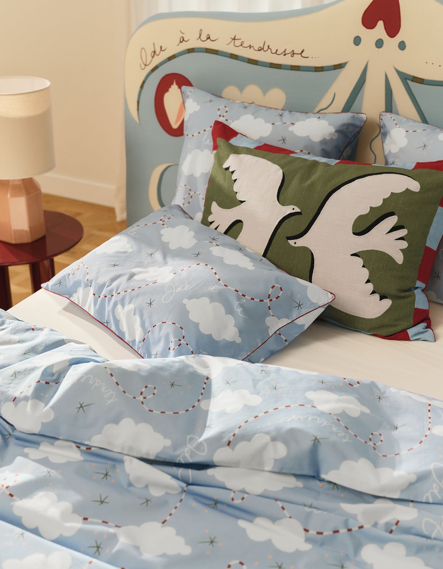 0QTY _ Housse de couette Bonsoirs x Pangea en percale de coton - Dreams