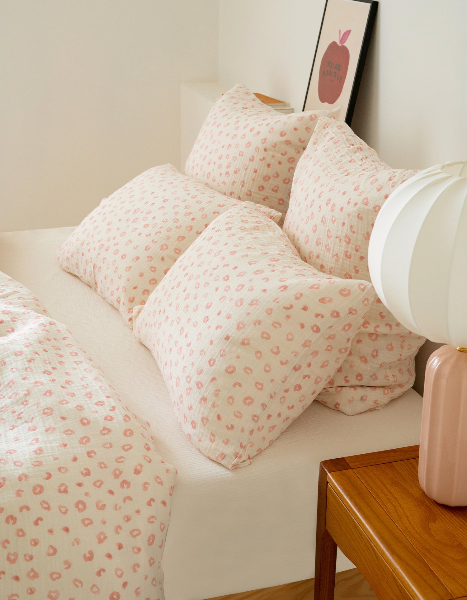 Housse de couette en gaze de coton double épaisseur - Pink Léo