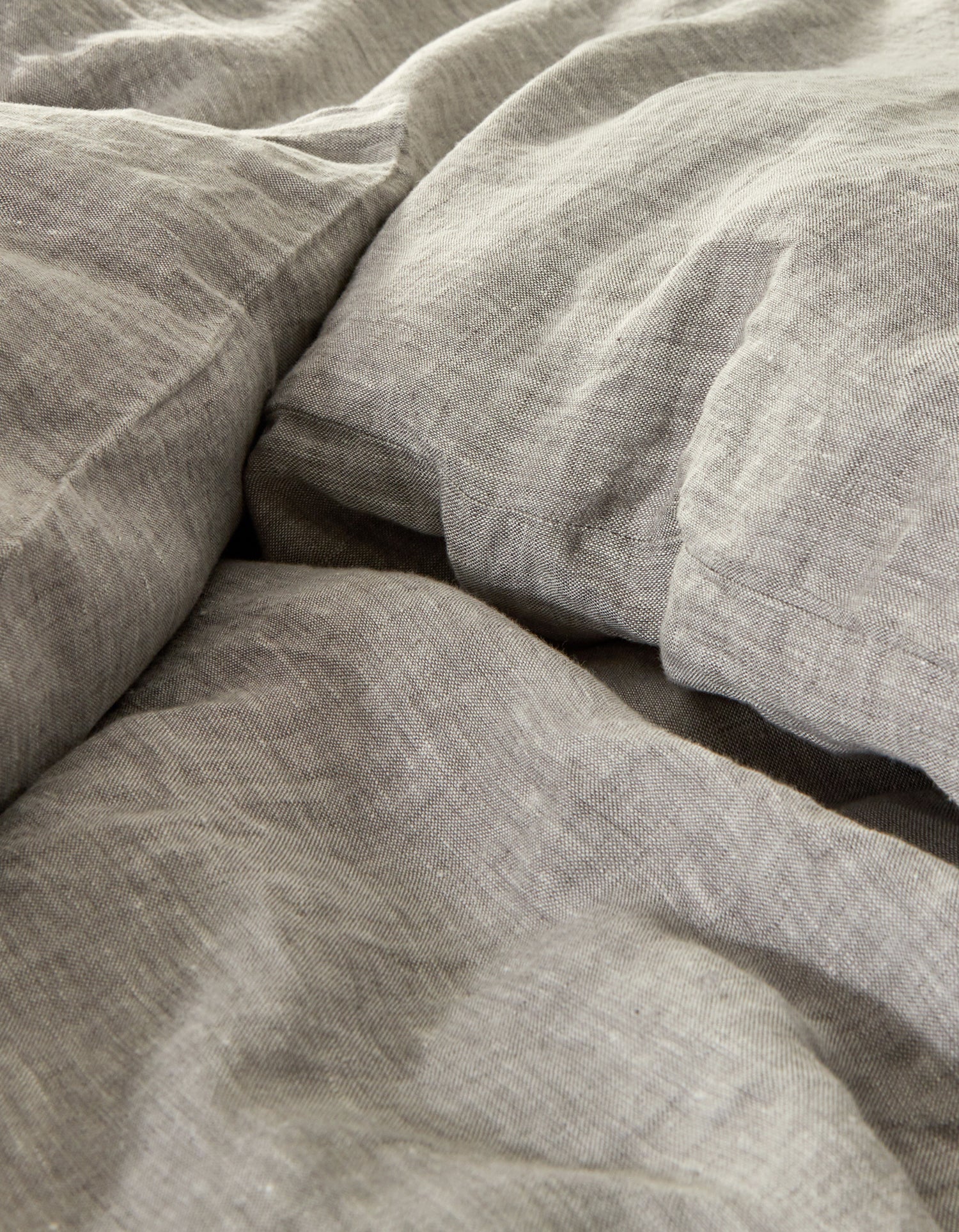 Drap housse en lin lavé - Gris Chambray