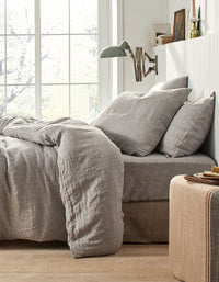 Taies d'oreiller en lin lavé - Gris Chambray