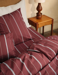 Duvet cover in cotton percale - Bordeaux