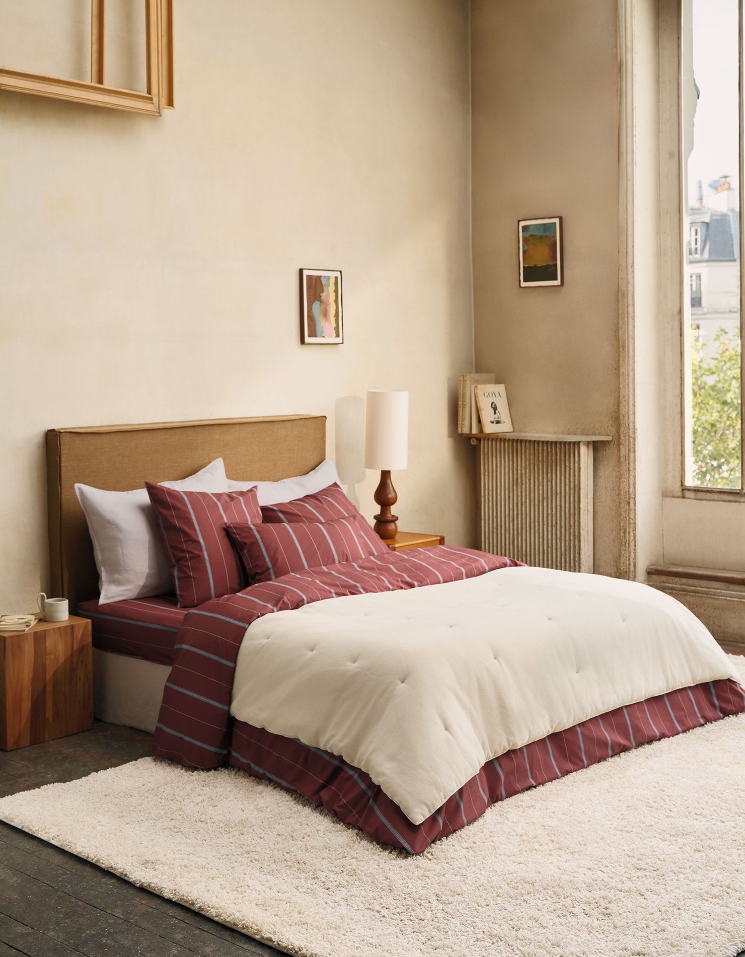 Duvet cover in cotton percale - Bordeaux
