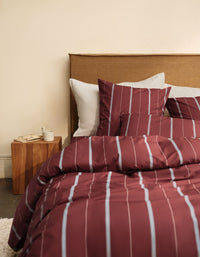 Duvet cover in cotton percale - Bordeaux