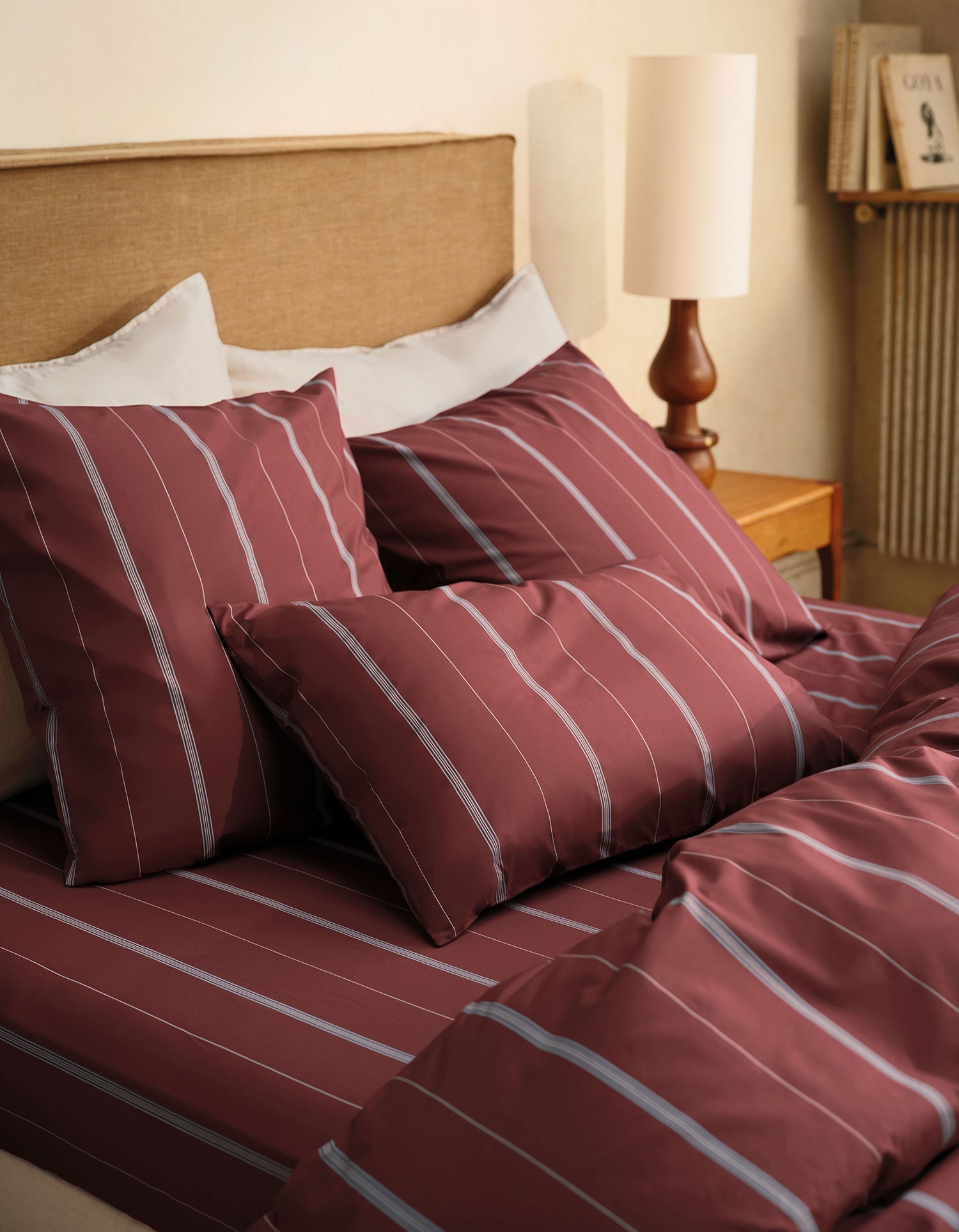 Duvet cover in cotton percale - Bordeaux