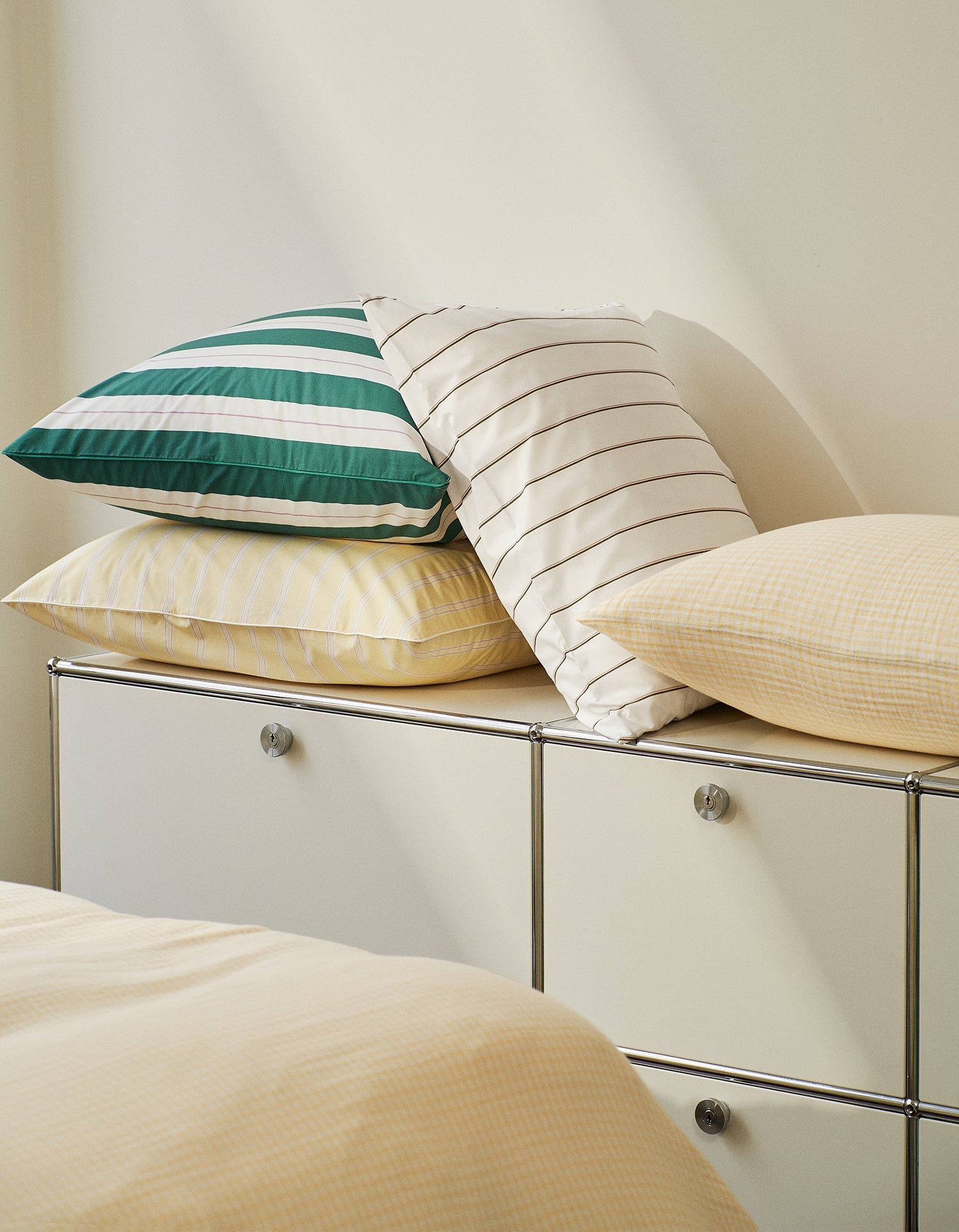 Taies d'oreiller en percale de coton - Olive