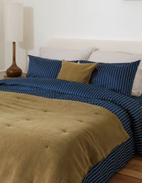 Drap housse en satin de coton - Marine