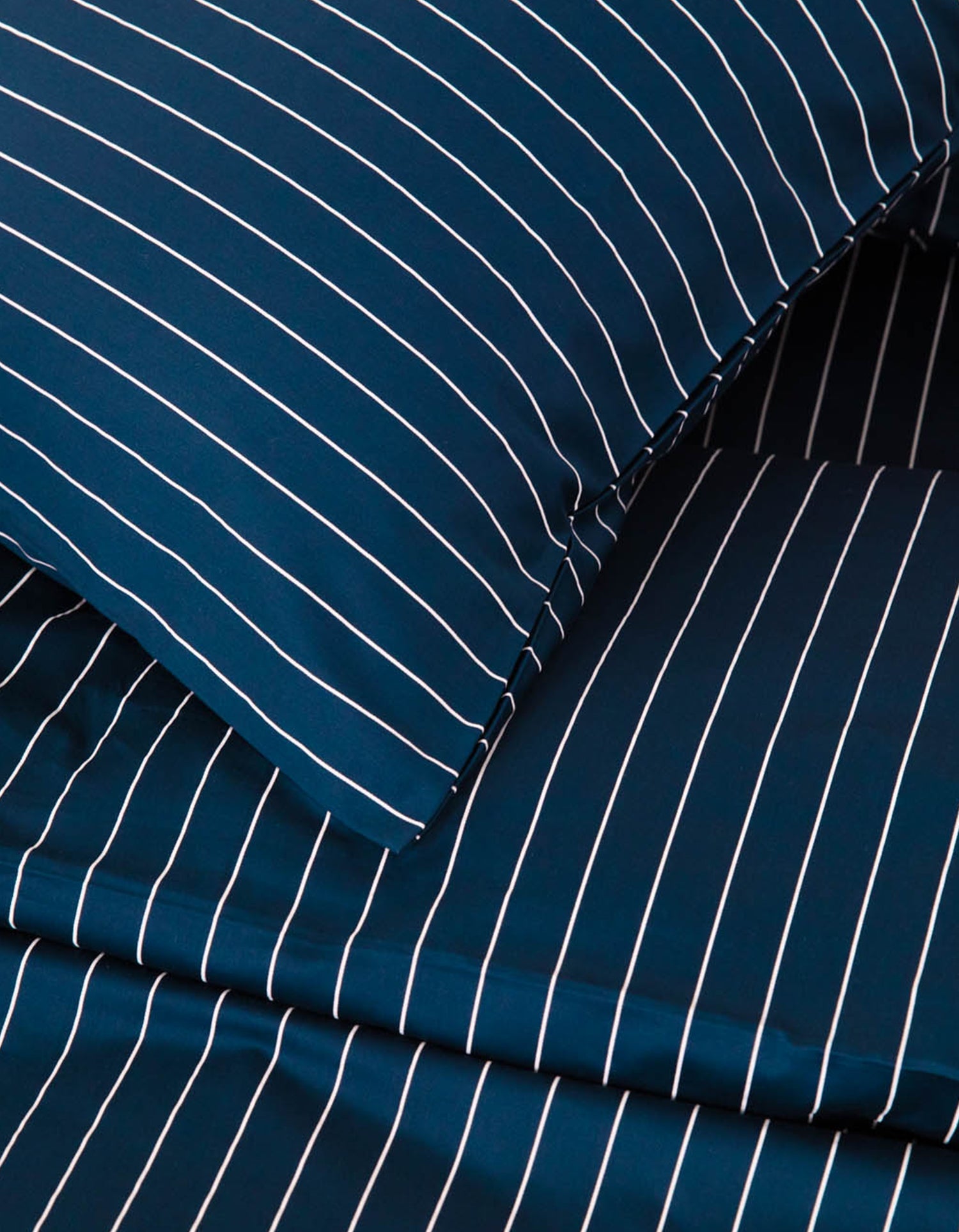 Cotton satin duvet cover - Navy