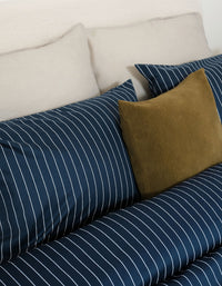 Drap housse en satin de coton - Marine