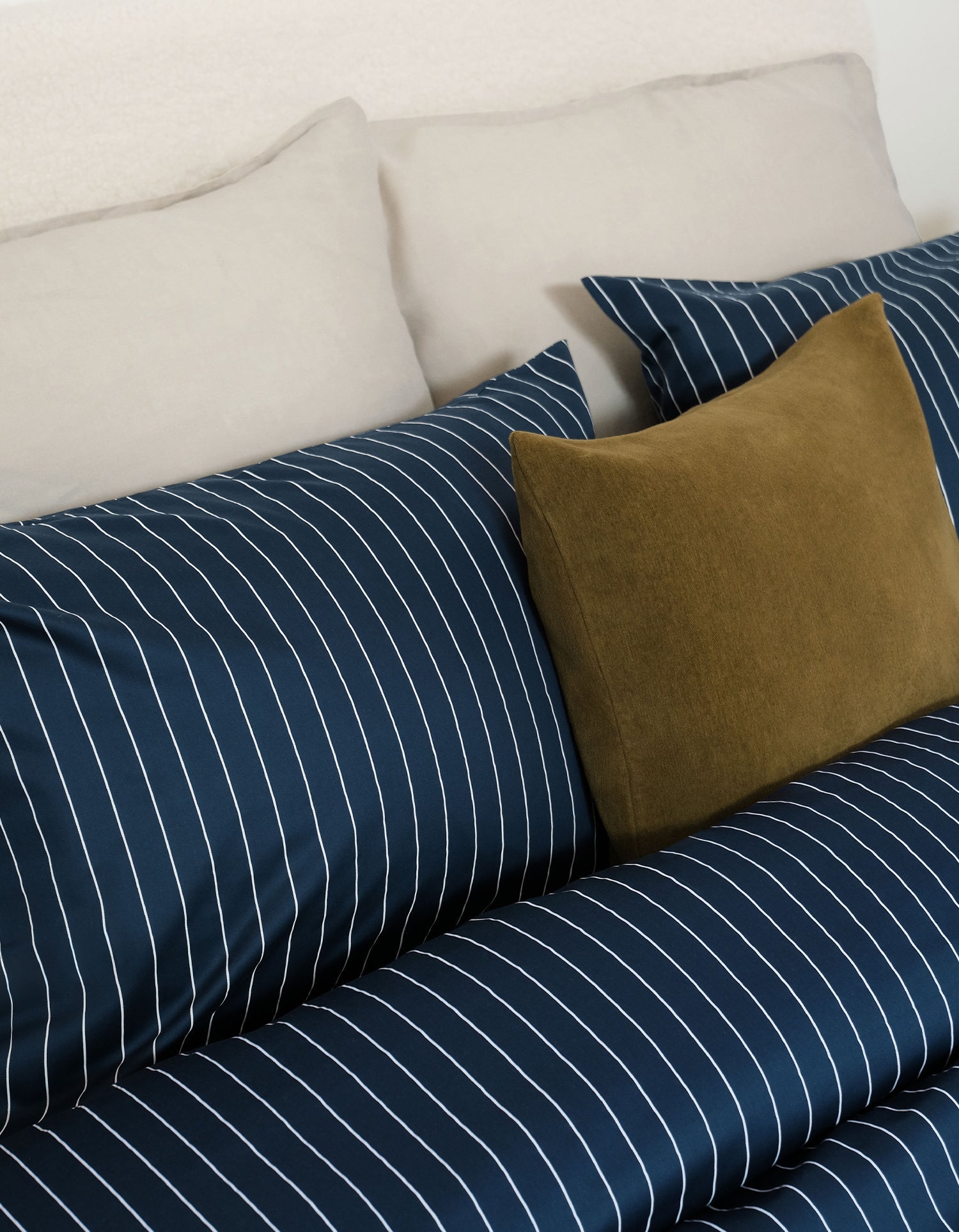 Drap housse en satin de coton - Marine