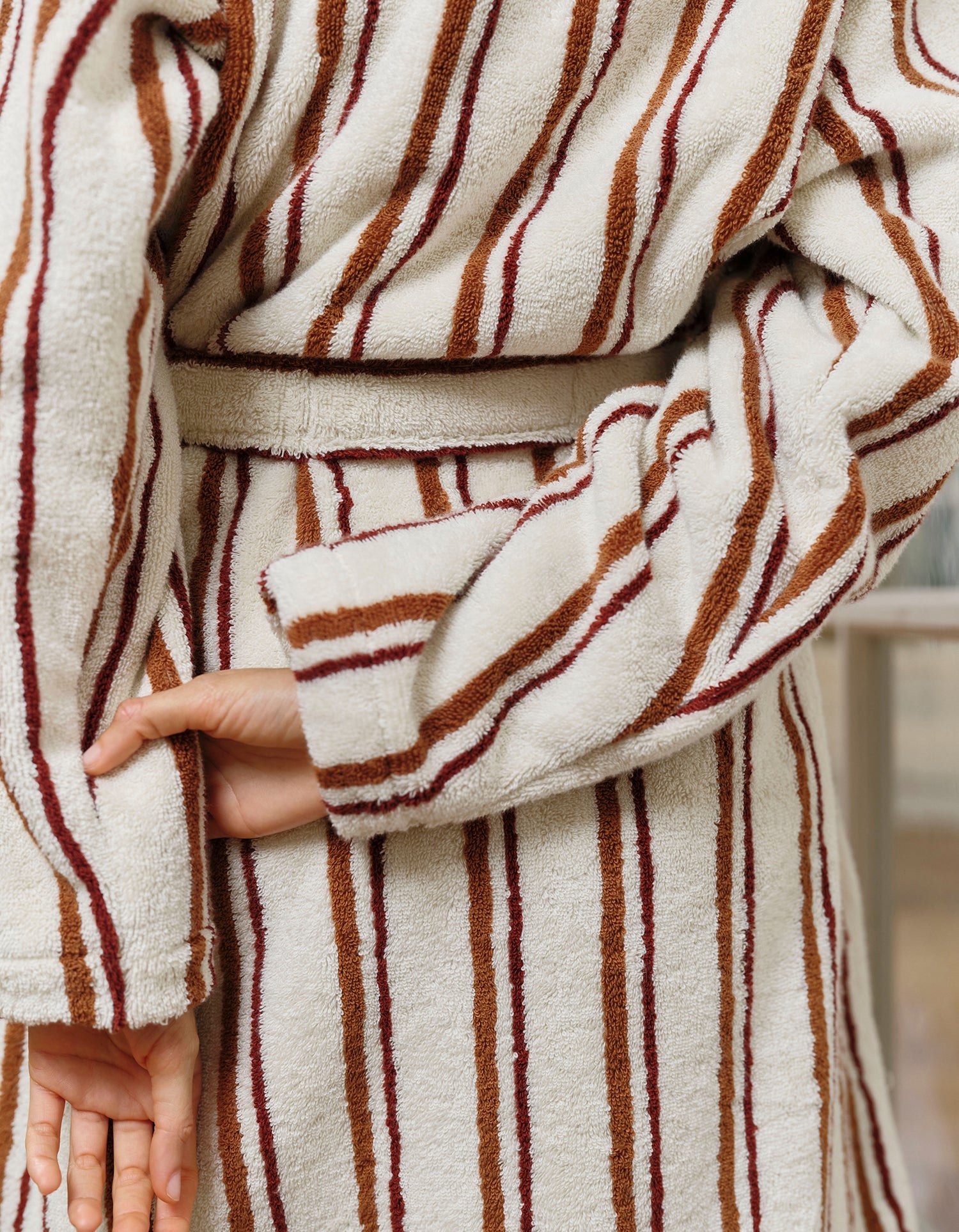 Peignoir moelleux en coton éponge - Caramel