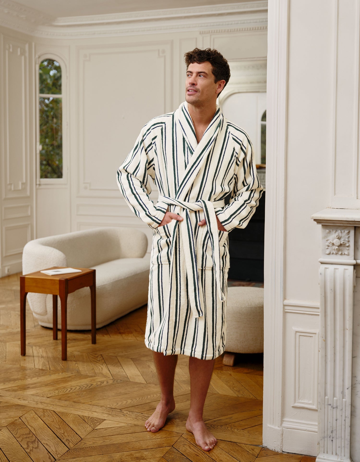 Peignoir moelleux en coton éponge - Vert