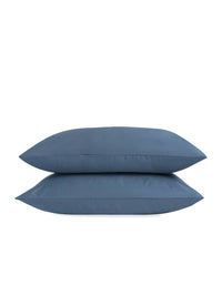 Taies d'oreiller en satin de coton - Bleu