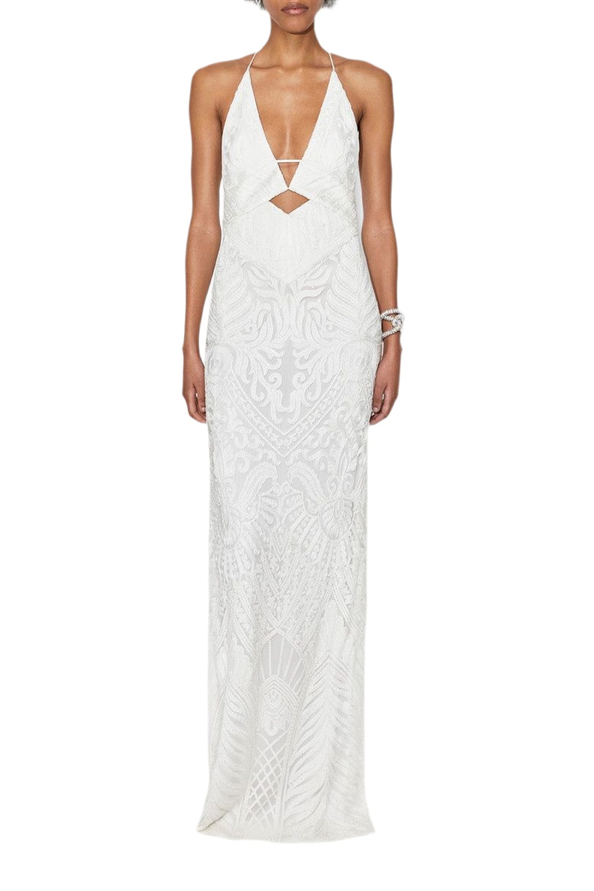 Borghese Cut Out Gown - Offwhite