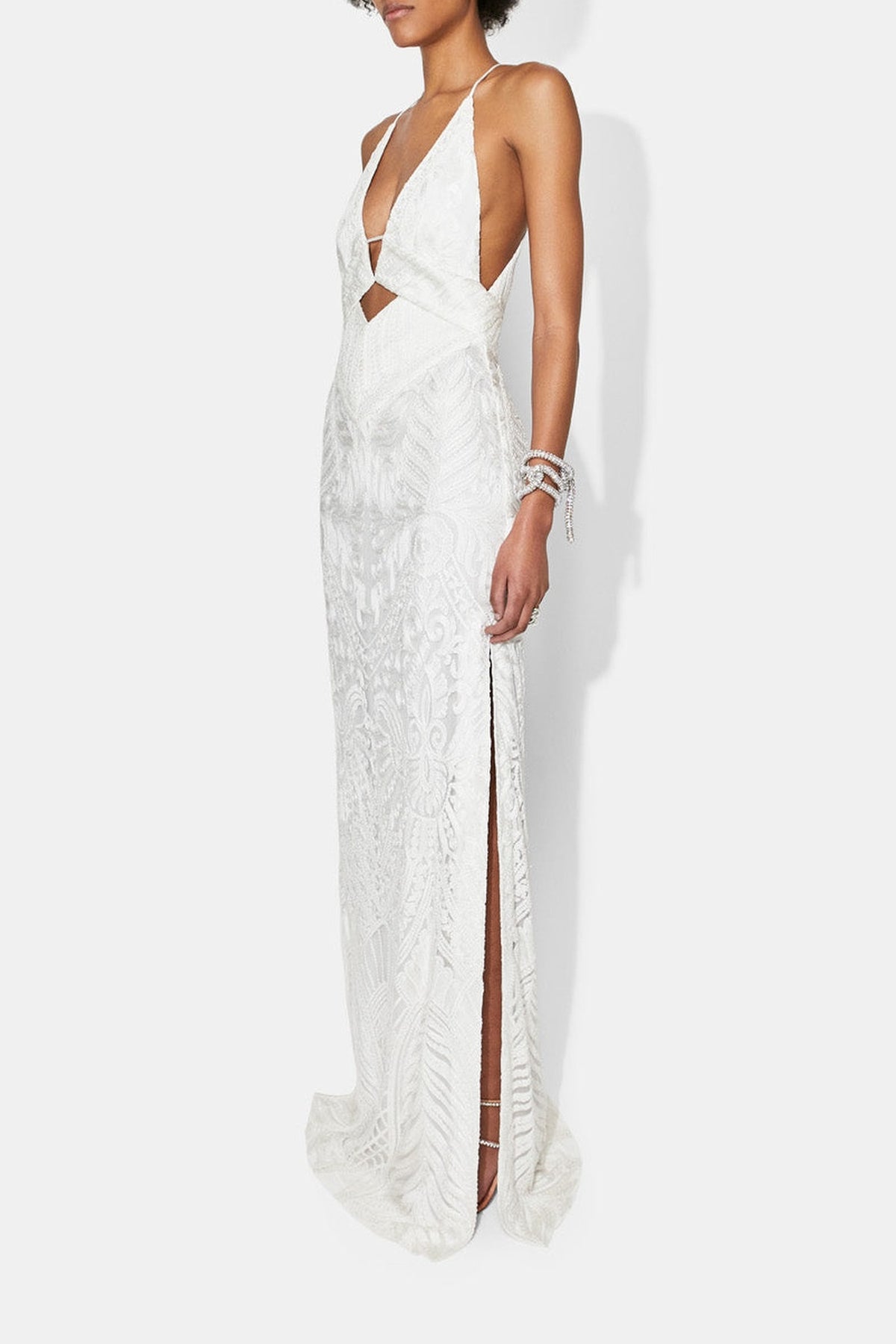 Borghese Cut Out Gown - Offwhite