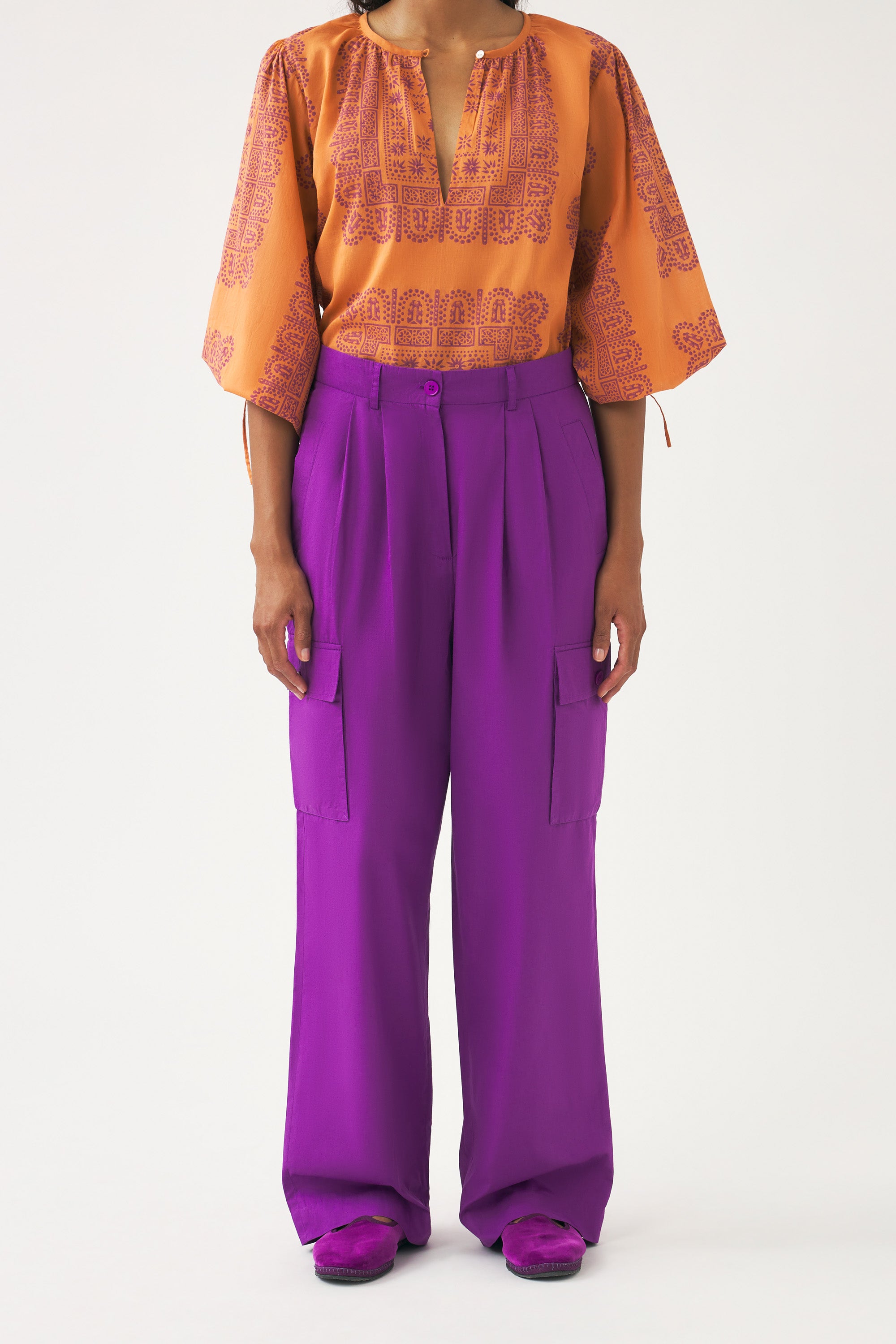 Bottom cargo trousers - Purple