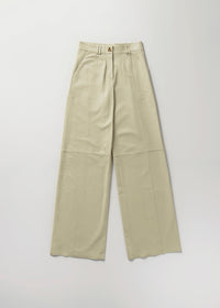 Pantalon large Bouquet en cuir - Oyster