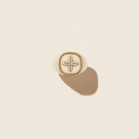 Bague Bowie en or jaune et argent avec diamant - Diamant