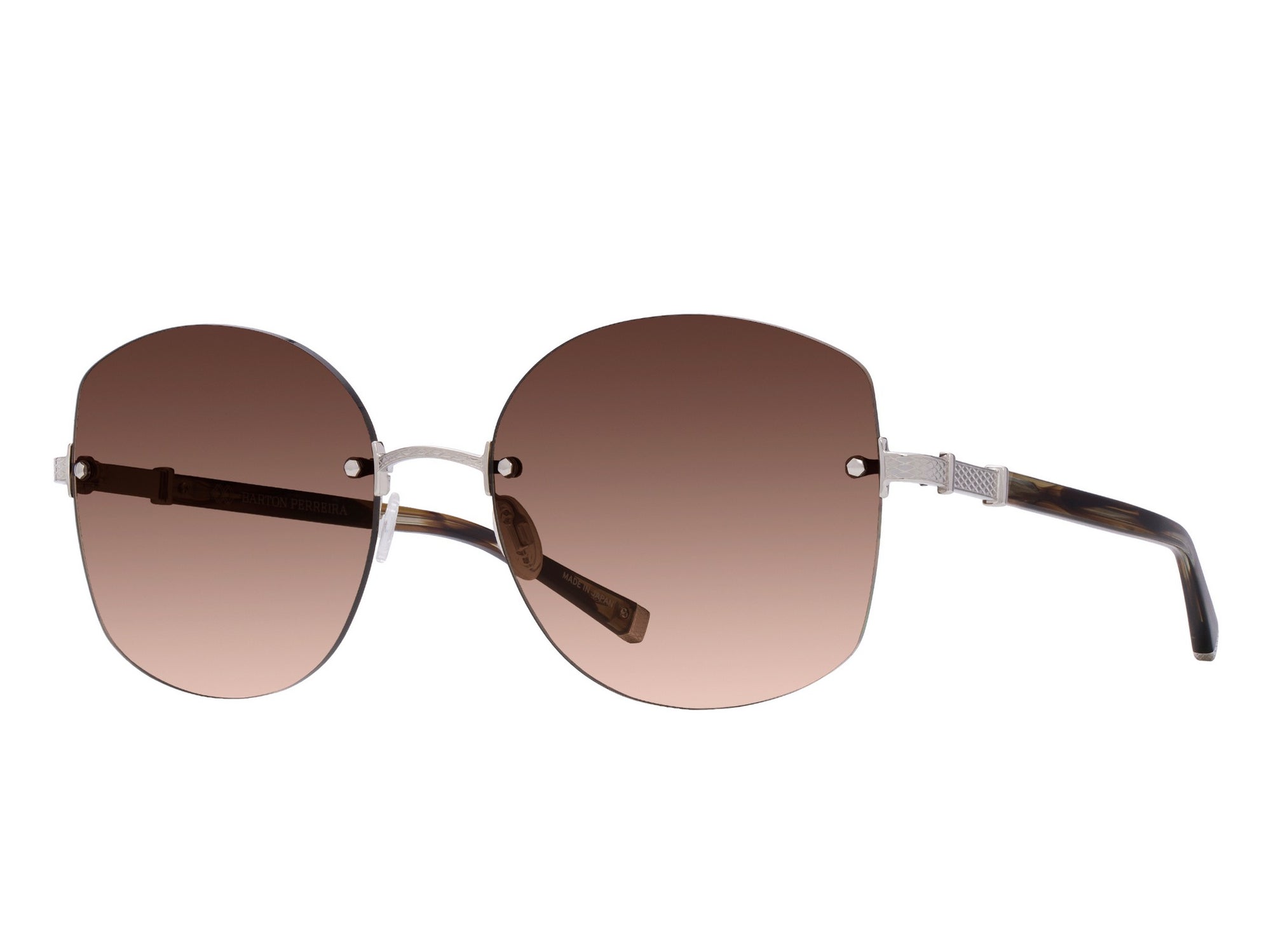Sunglasses Gloria - Shiny Palladium & Gradient Brown