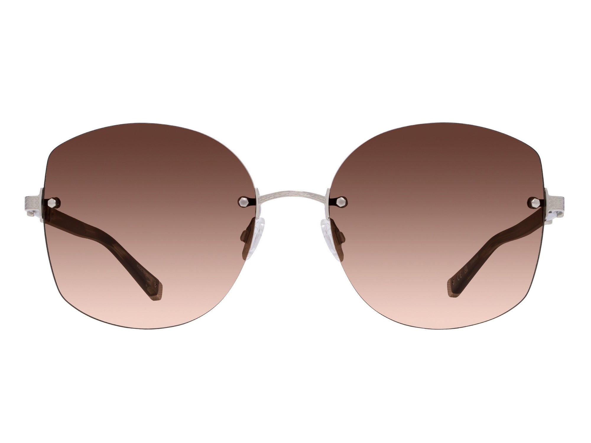 Sunglasses Gloria - Shiny Palladium & Gradient Brown