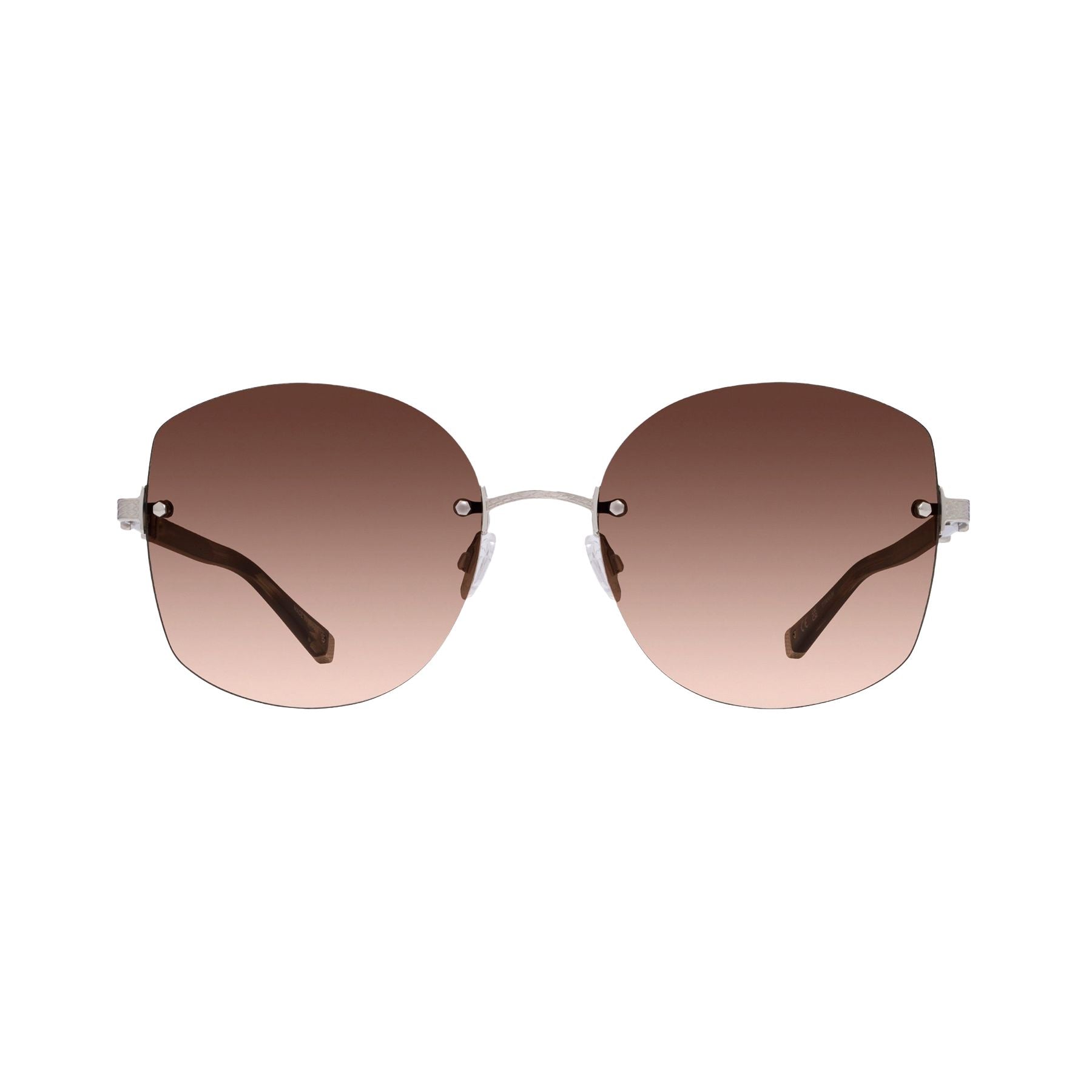 Lunettes de soleil Gloria - Shiny Palladium & Gradient Brown