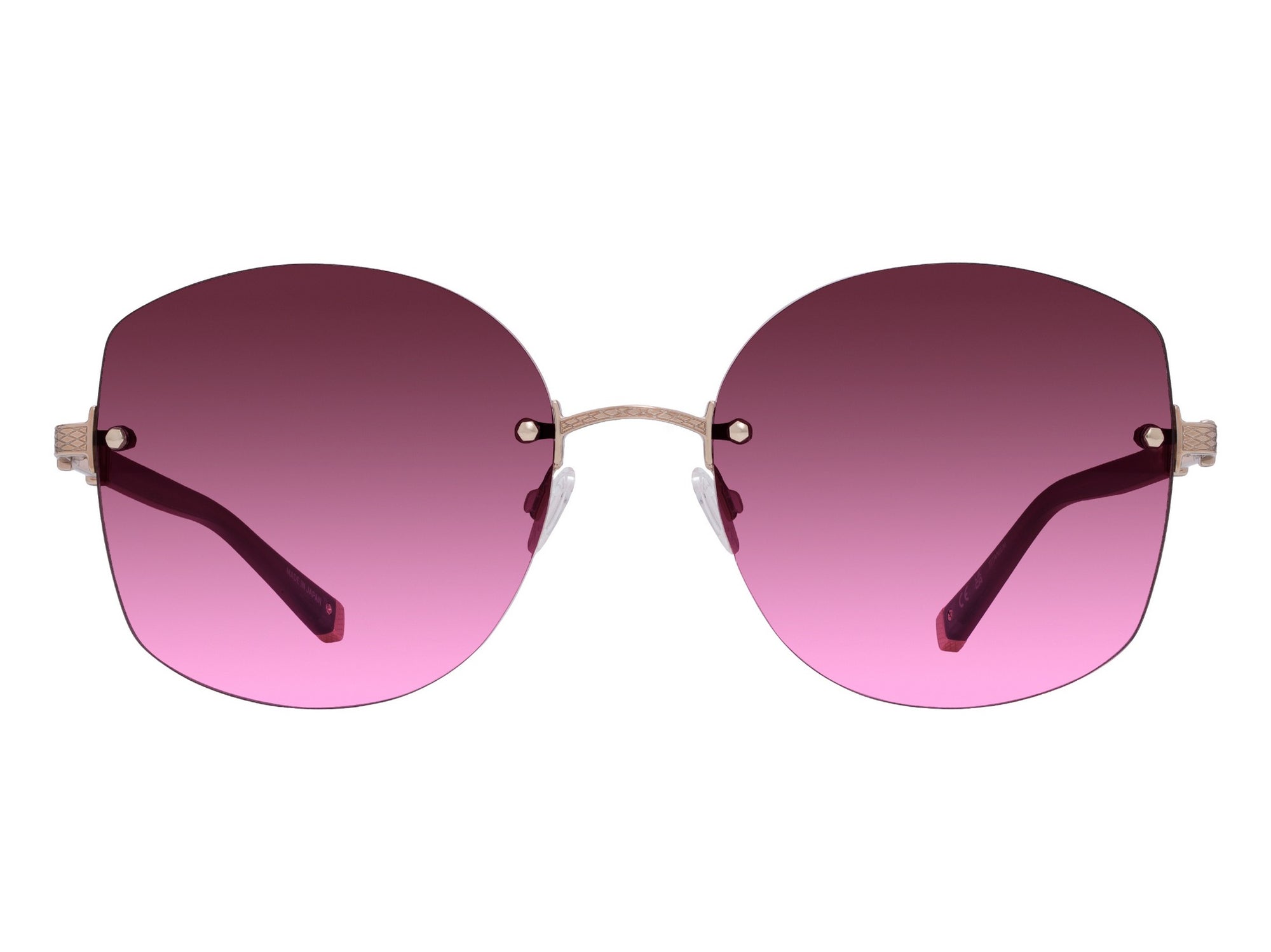 Sunglasses Gloria - Shiny Rose Gold & Gradient Bordeaux