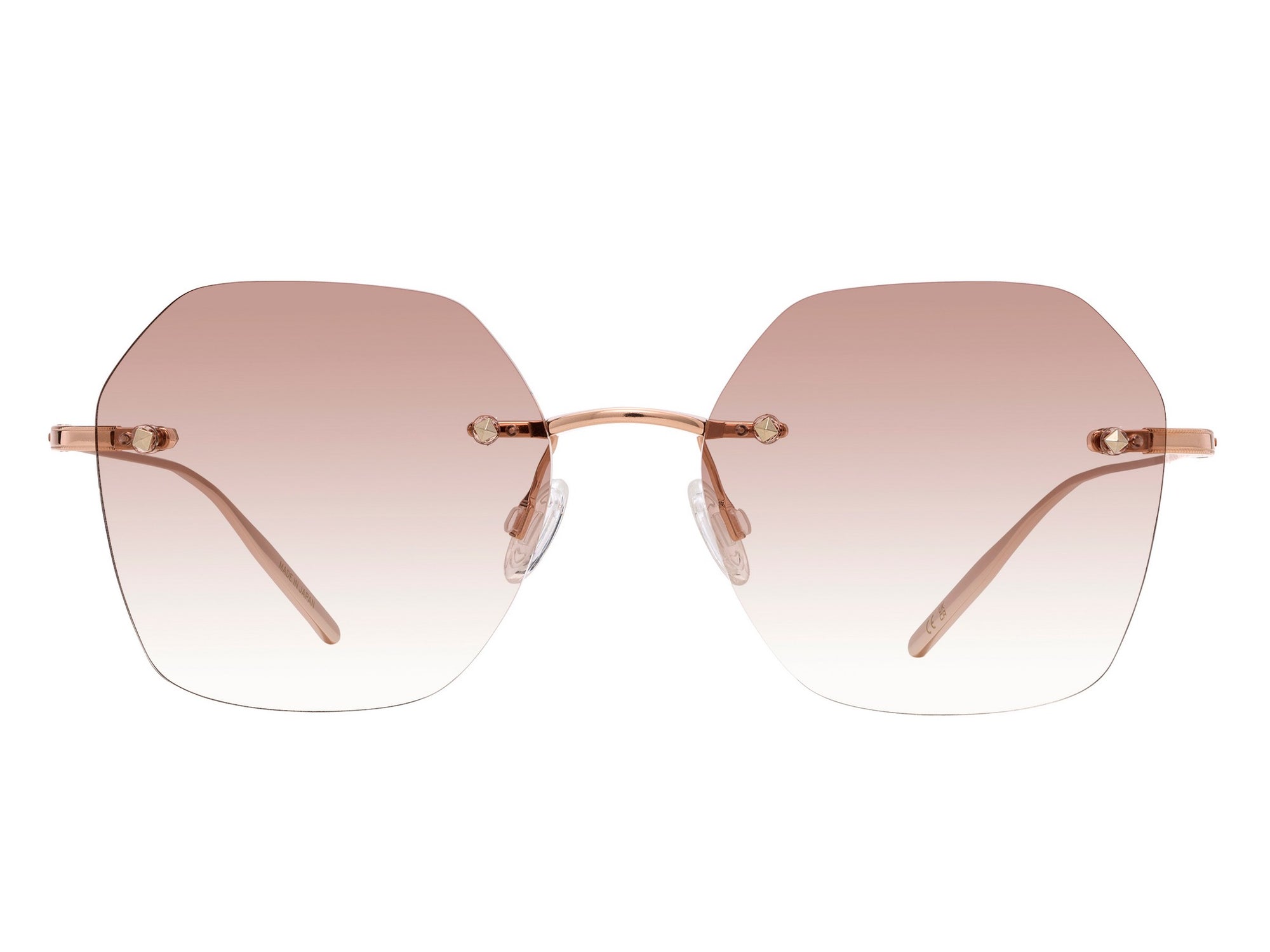 Sunglasses Rhonda - Shiny Rose Gold & Brown