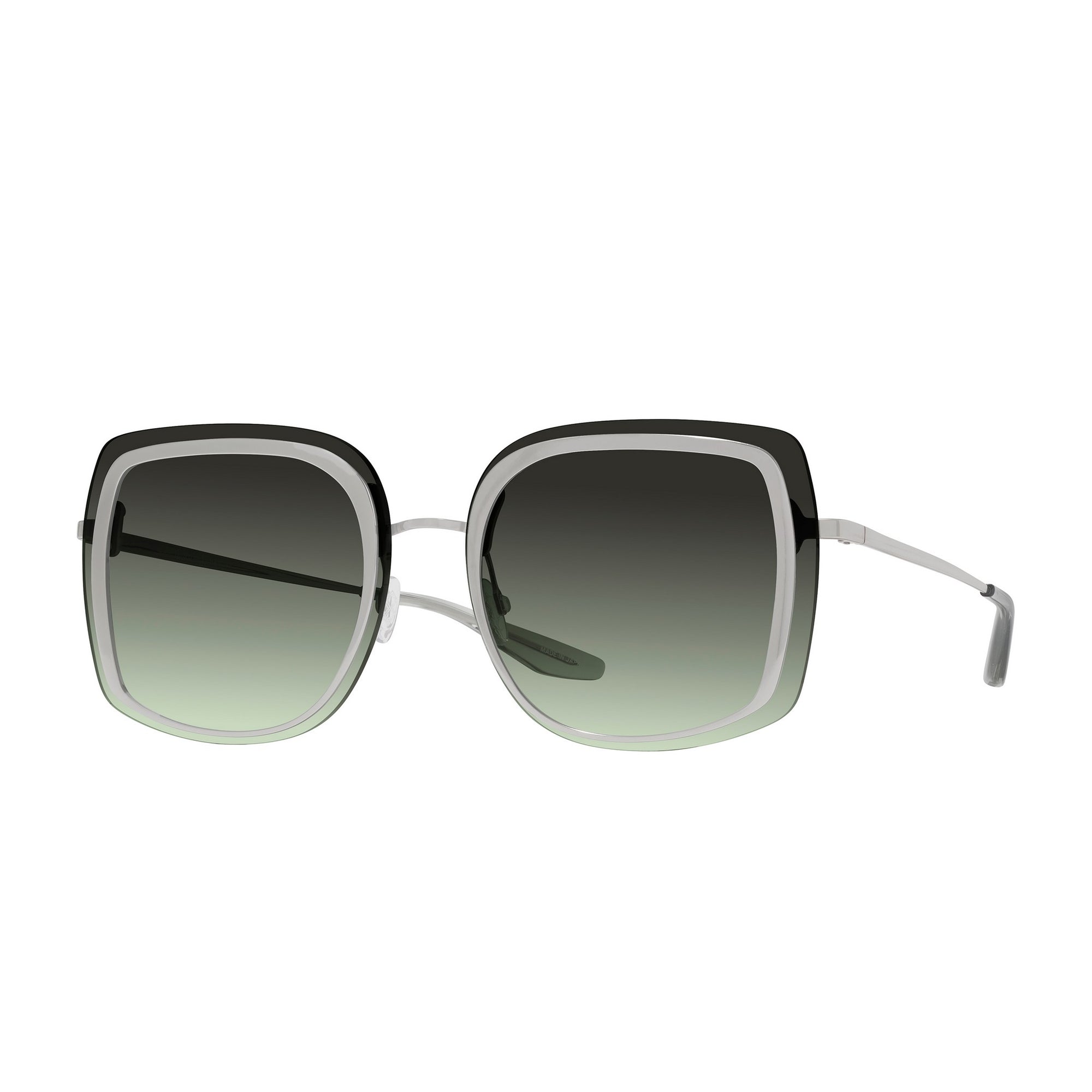 Sunglasses Halima - Shiny Rhodium & Gradient Green