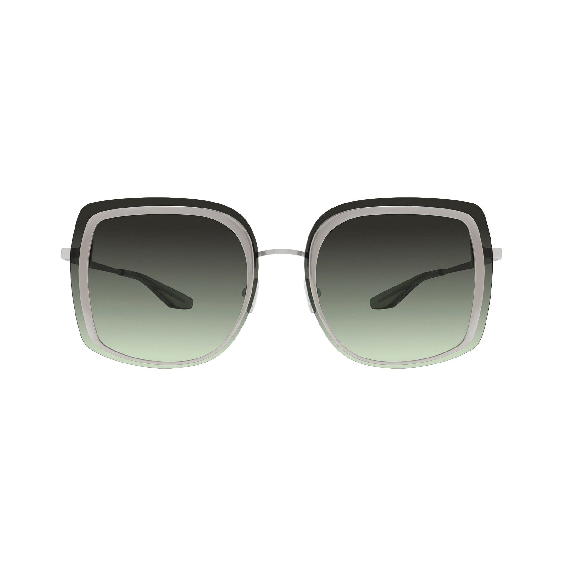 Lunettes de soleil Halima - Shiny Rhodium & Gradient Green