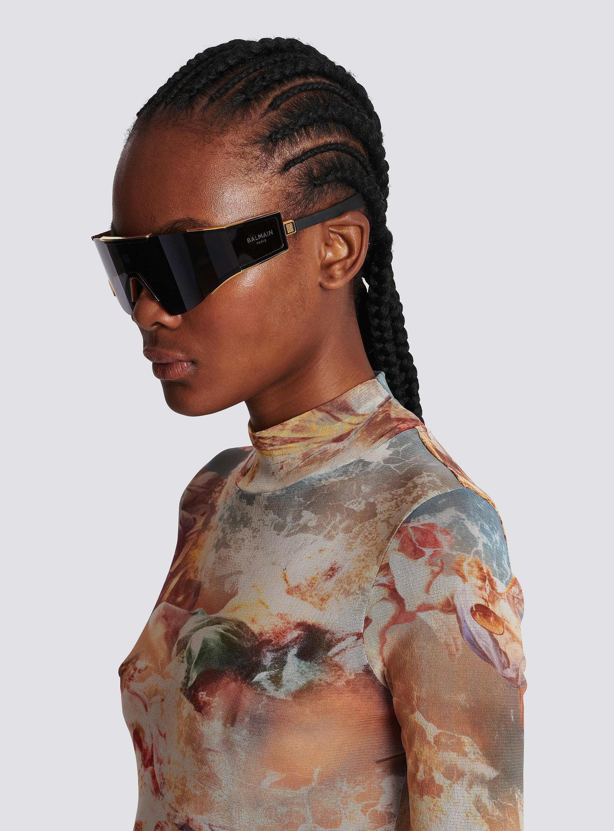 Black Palladium White Enamel Matte Grey FLECHE Lunettes de soleil