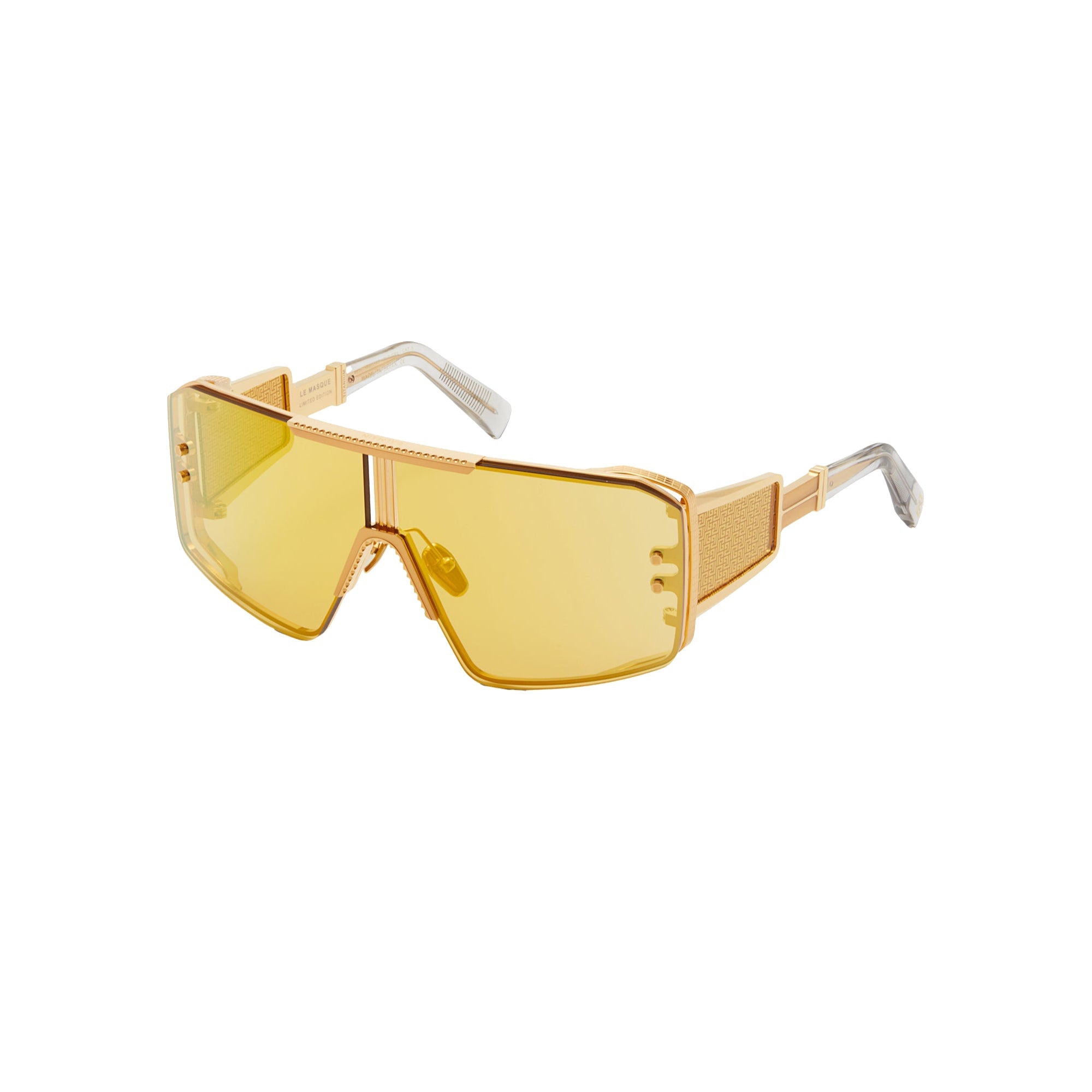 Gold Crystal Grey with Gold Flakes Side Lens w /PB pattern LE MASQUE Lunettes de soleil