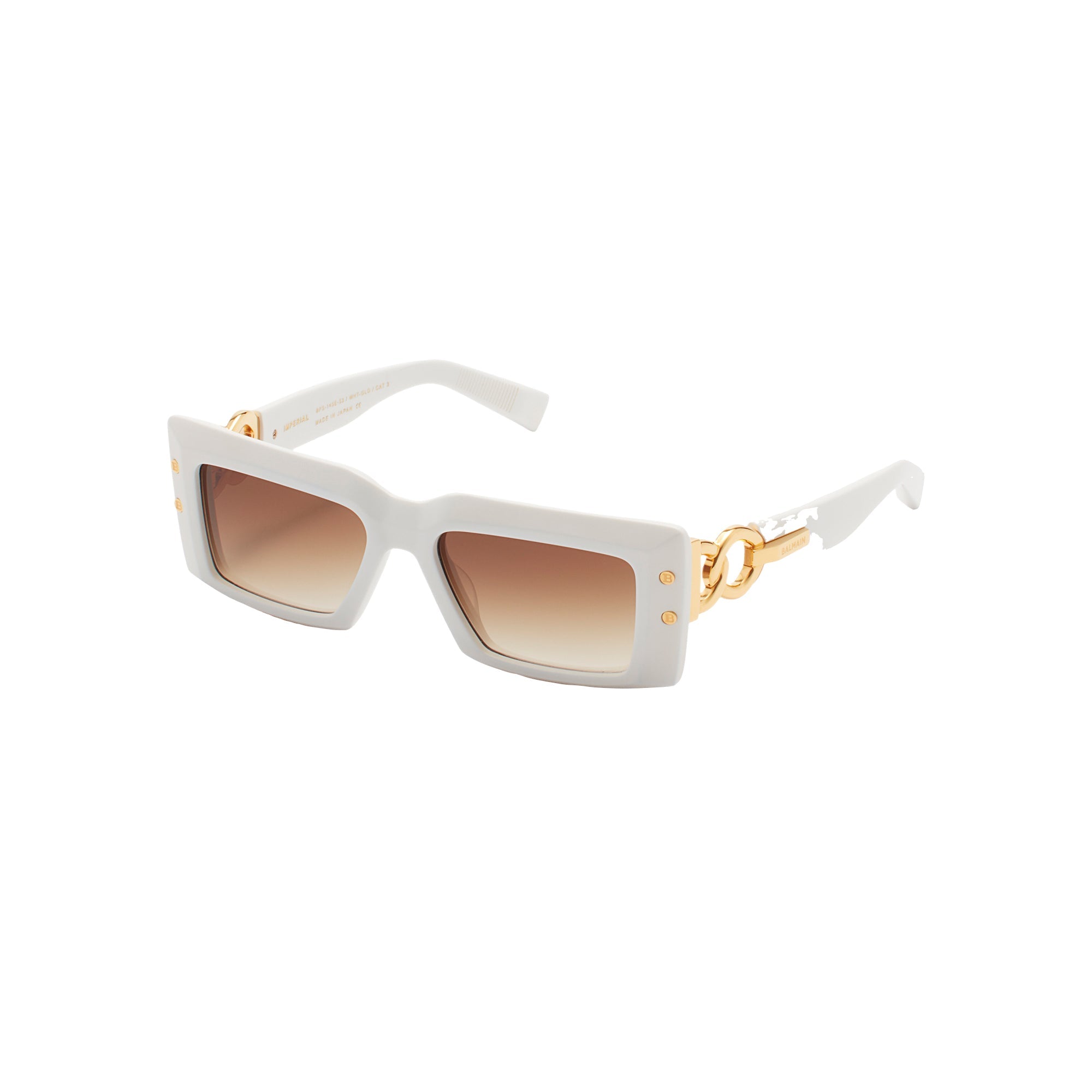Matte White Yellow Gold IMPERIAL Lunettes de soleil
