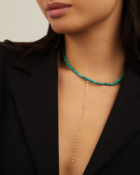 Collier en or jaune - Turquoise stabilisée