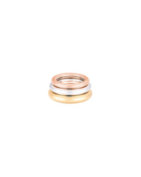 Trio of Brahma rings in vermeil & silver - Gold & silver