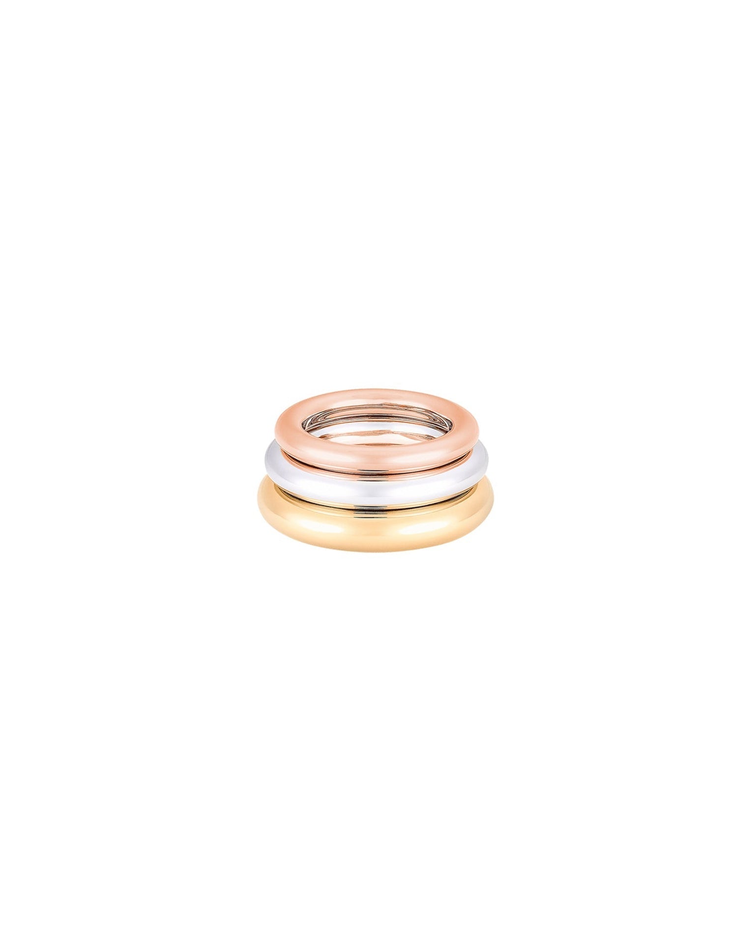 Trio of Brahma rings in vermeil & silver - Gold & silver