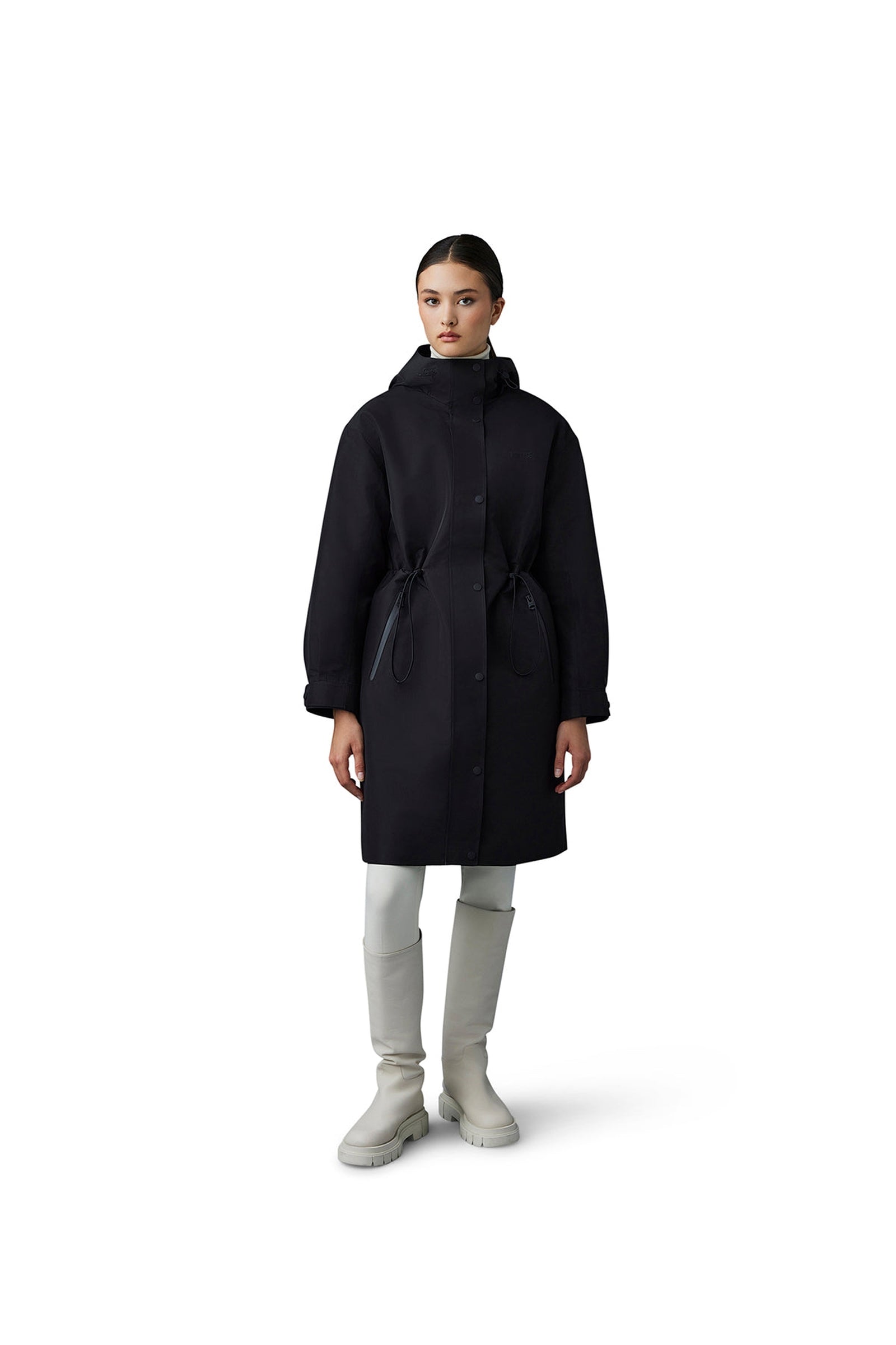 Parka mi-longue Breer à capuche - Black