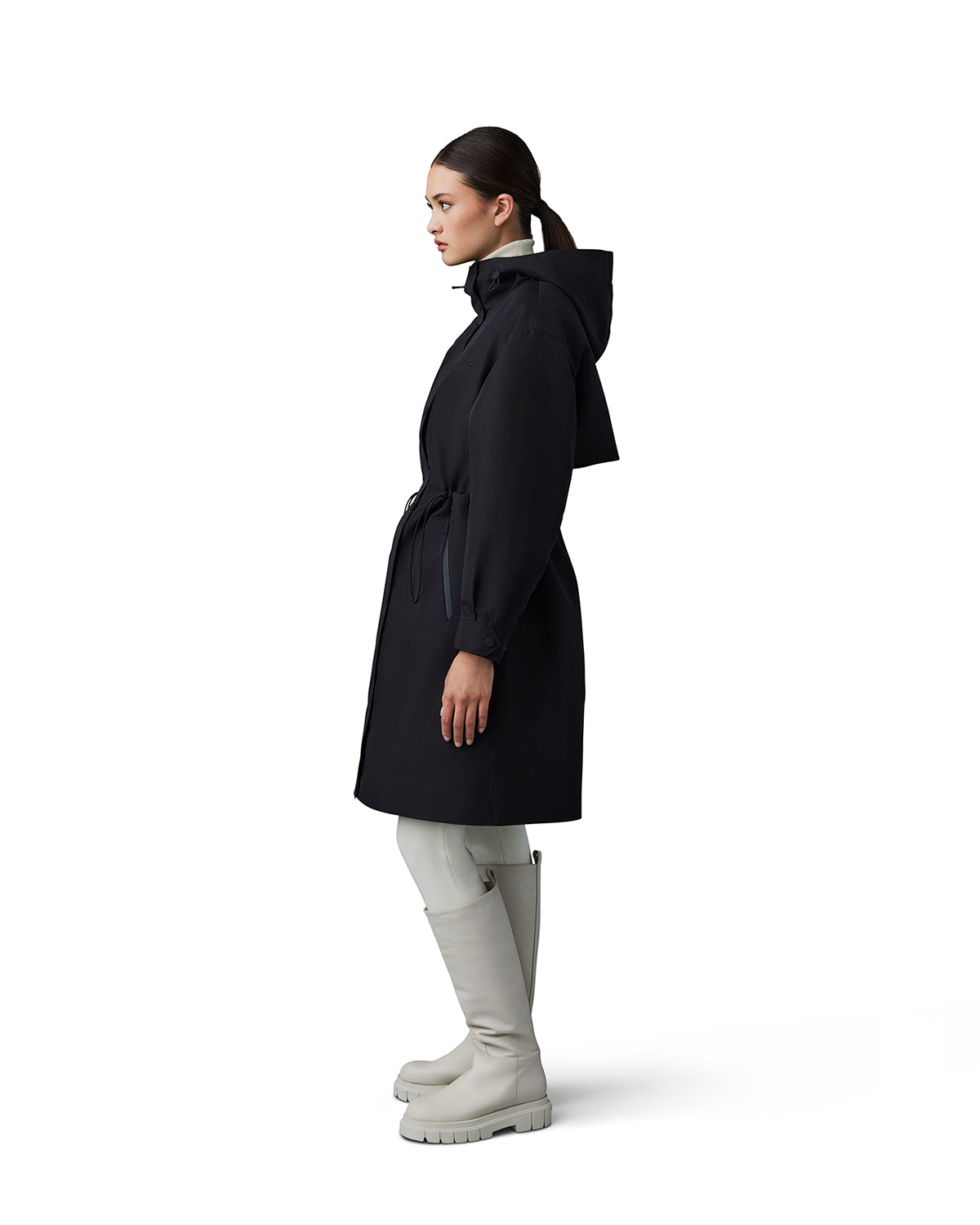 Parka mi-longue Breer à capuche - Black