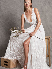 ZBAD_Pink Champagne Robe à broderies florales en soie - Pink Champagne