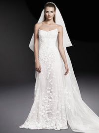 Robe bustier à broderie en soie - Snow White