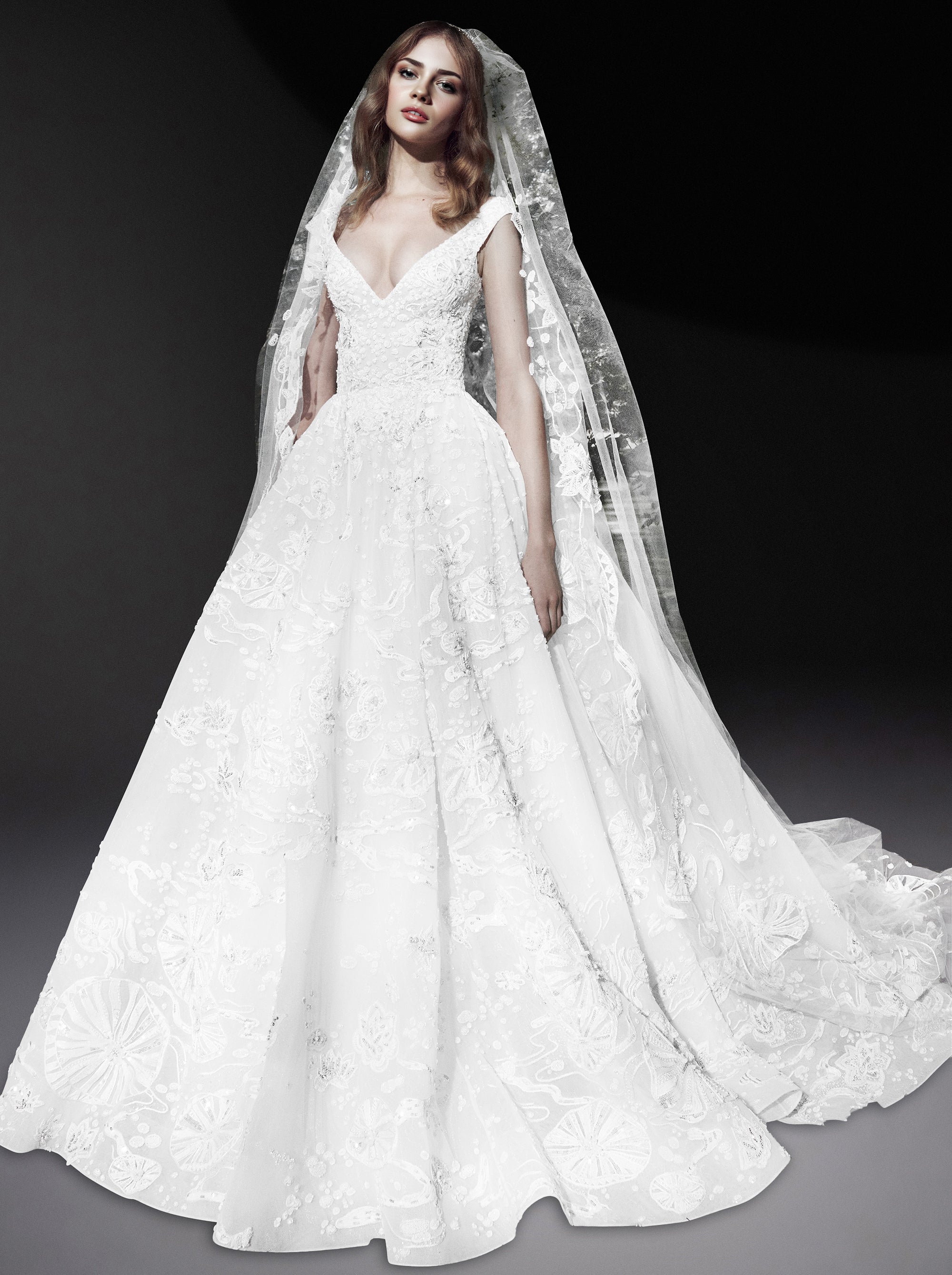 Robe à broderie en soie - White