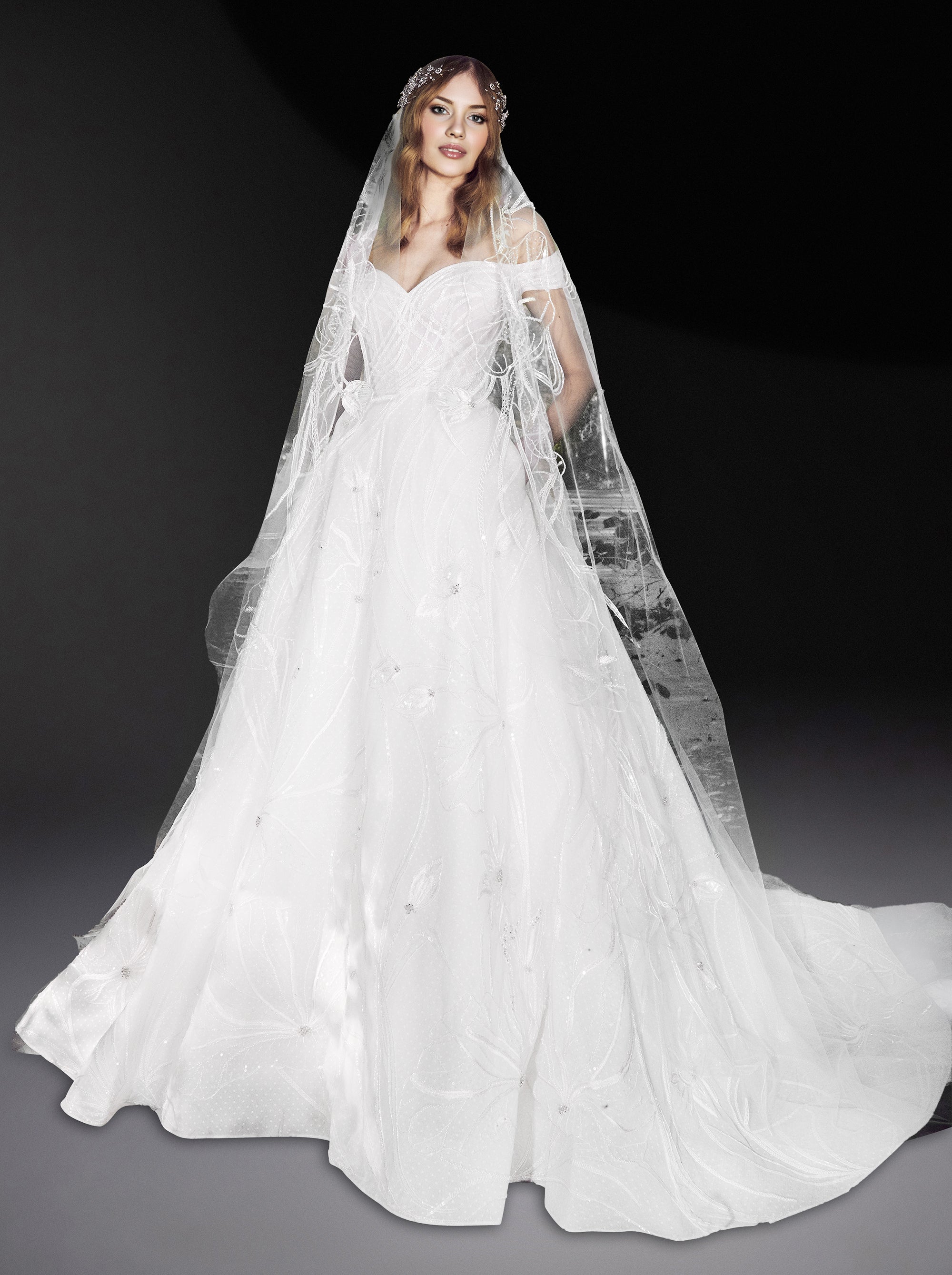 Voile à broderie en soie - Off White