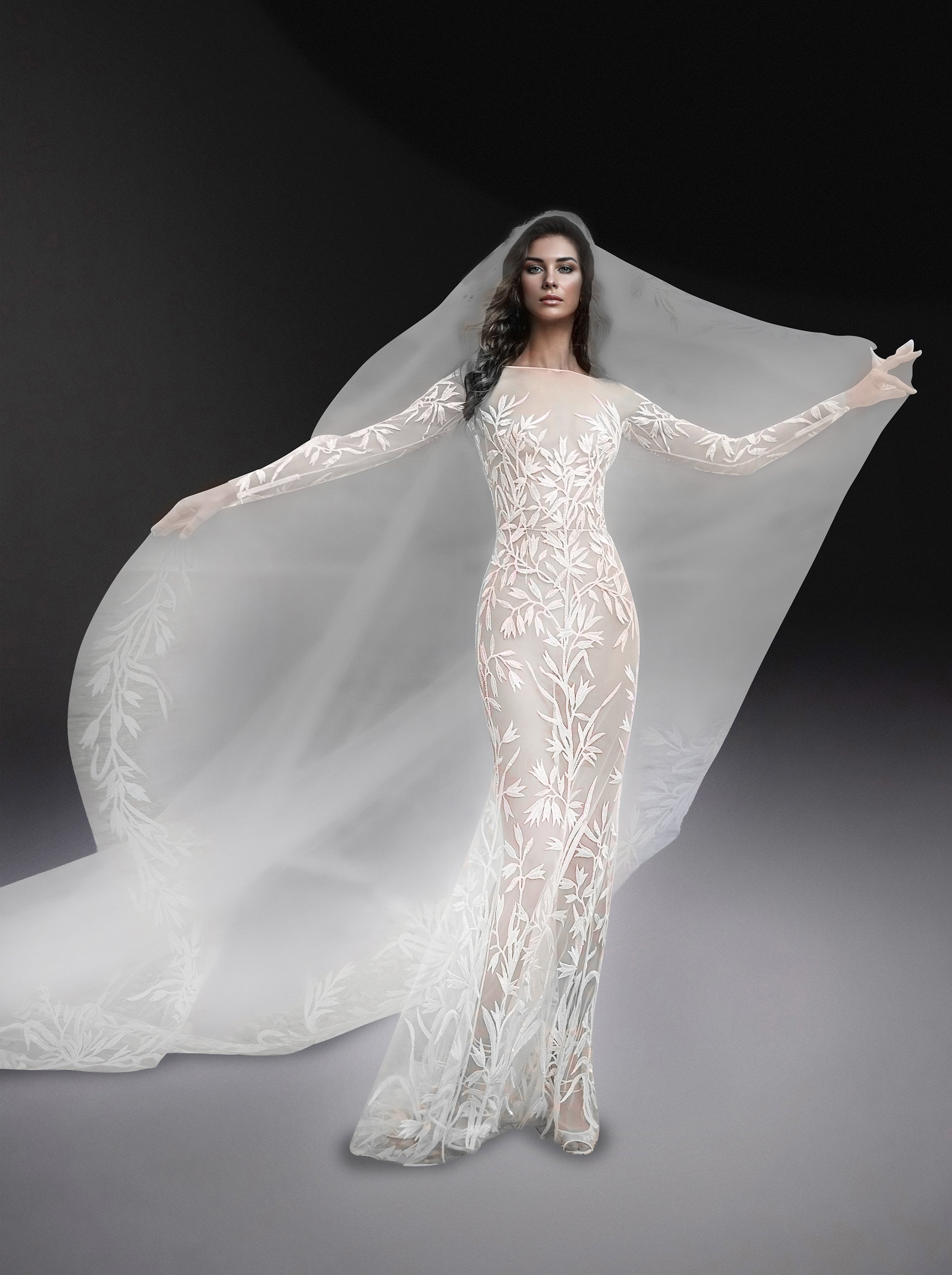 Ruffled tulle dress - Off White